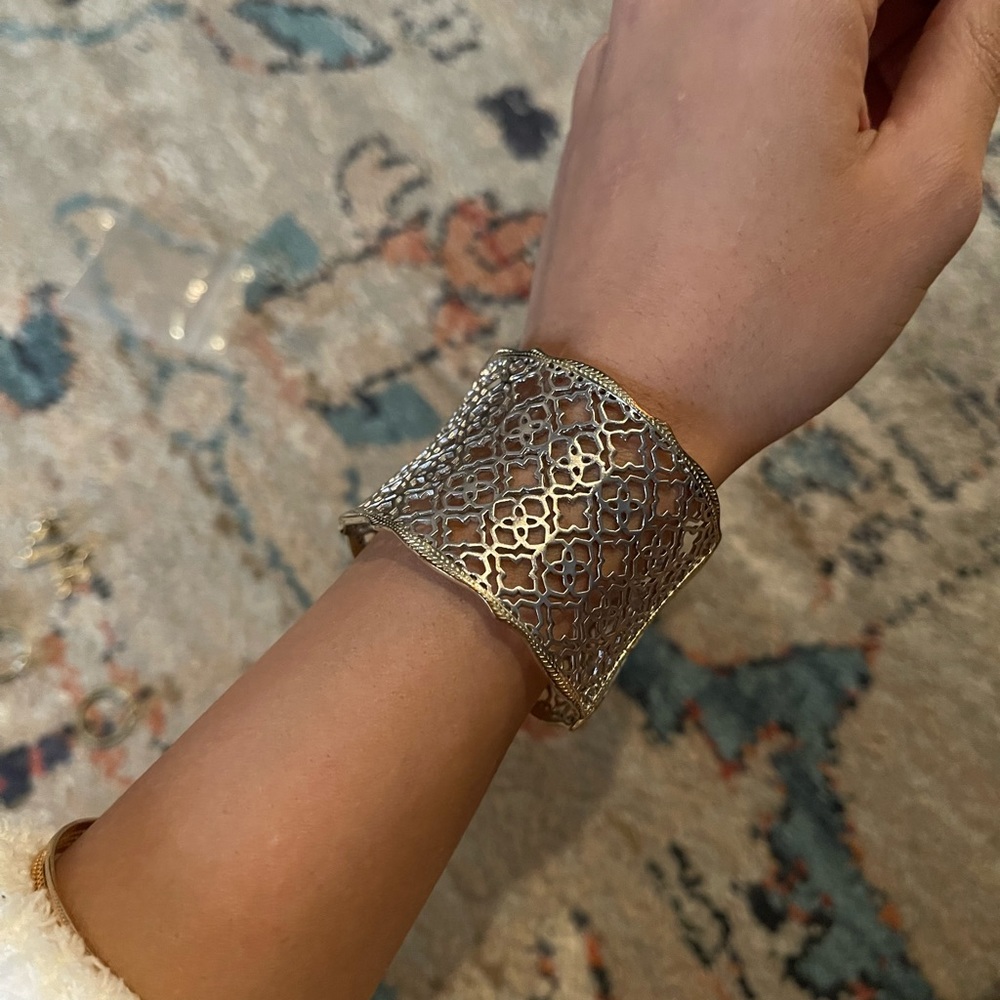 Candice Gold Cuff Bracelet In Silver Filigree Mix from Kendra Scott